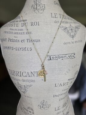R.J. Graziano Gold Bee Charm Necklace with Pink Accent